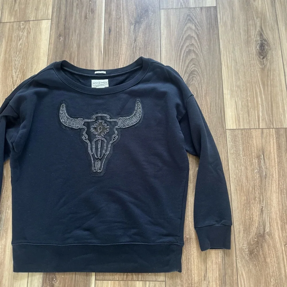 Denim & Supply Ralph Lauren women’s Black Embroidered Sweatshirt size medium